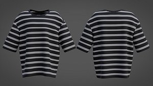 3D Mens Stripes Short Sleeve T Shirt Grunge Tee Harajuku Oversized Sweatshirt Goth Streetwear