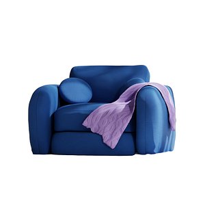 3D Velvet Couch Sofa Model