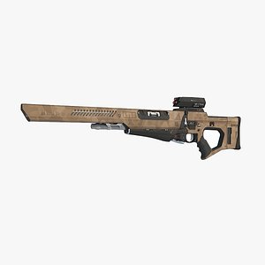 Future sci-fi laser sniper rifle 3D model