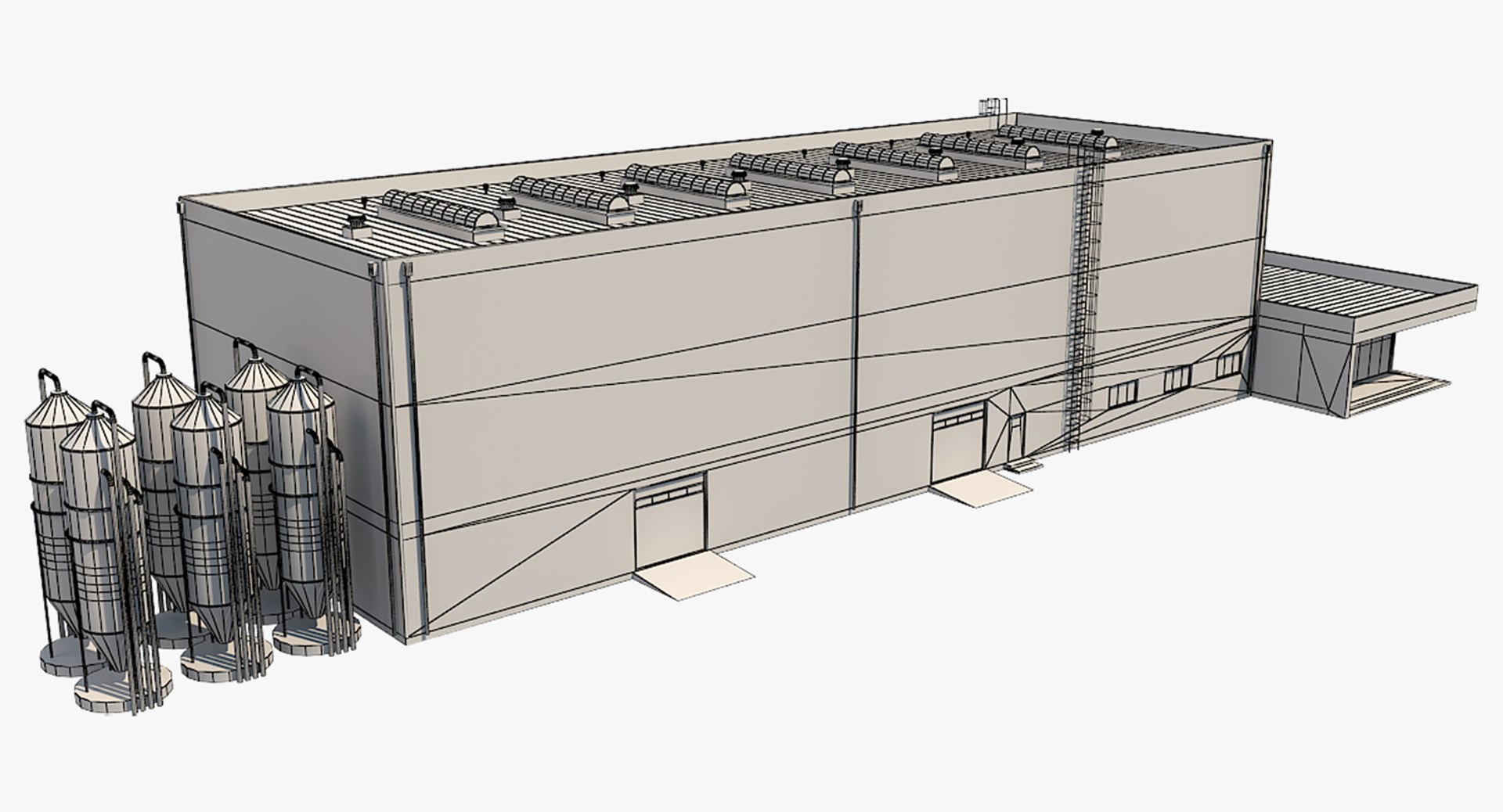3D industrial building model - TurboSquid 1324029
