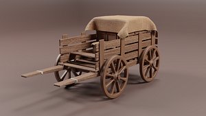 An old cart of the 19th century 3D
