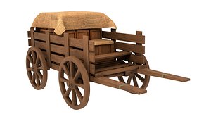 An old cart of the 19th century 3D