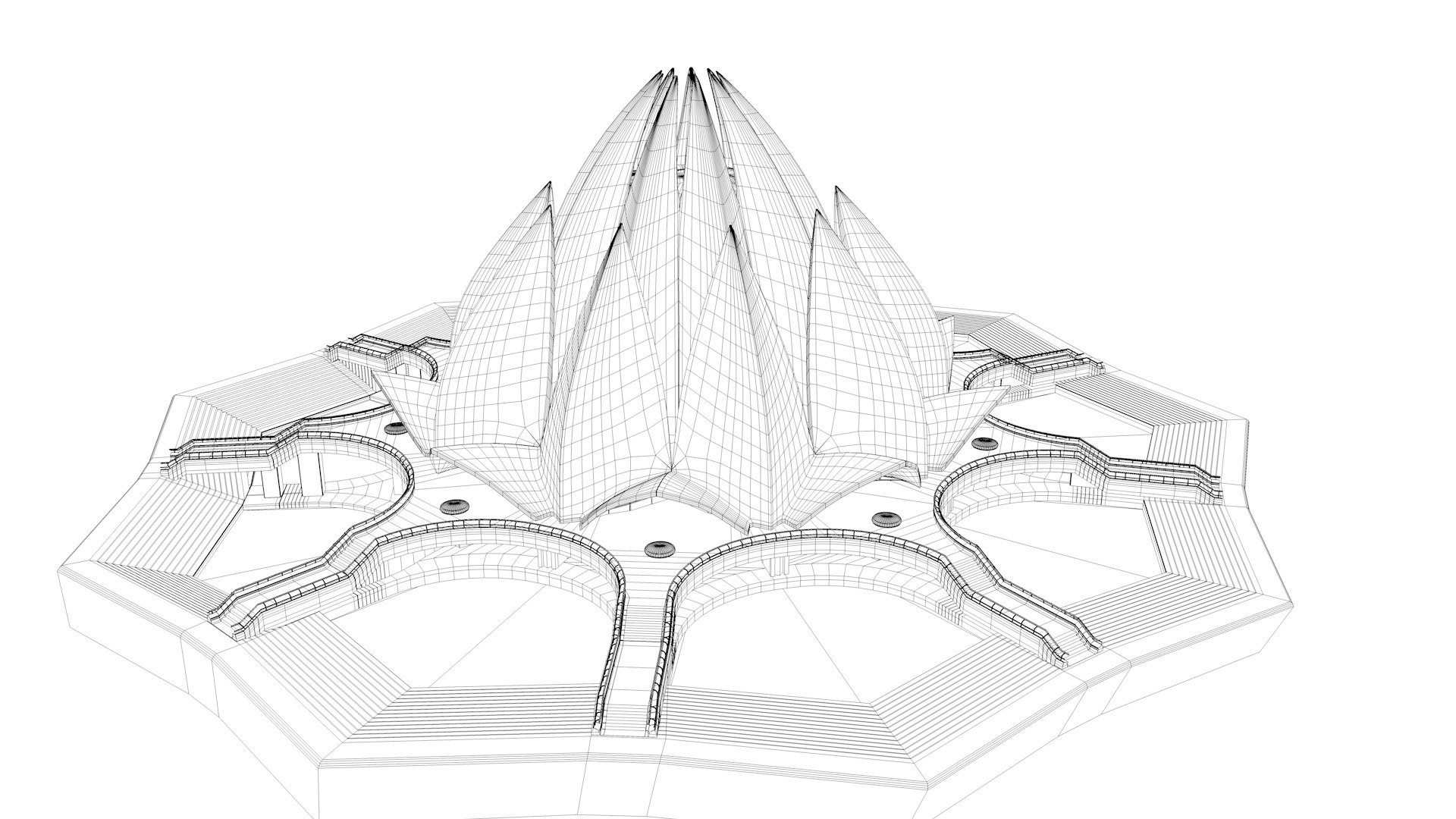 Lotus Temple model https://p.turbosquid.com/ts-thumb/Wb/8o7p26/EA/etrdfr/jpg/1639774607/1920x1080/fit_q87/c4437eaf015a1da5bb635bd22197c96362bd214c/etrdfr.jpg