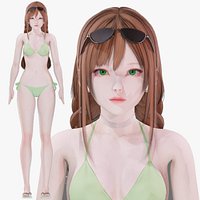 Bikini 0016 - UE5 - Unity - Blender - Animated - Realistic Female Character