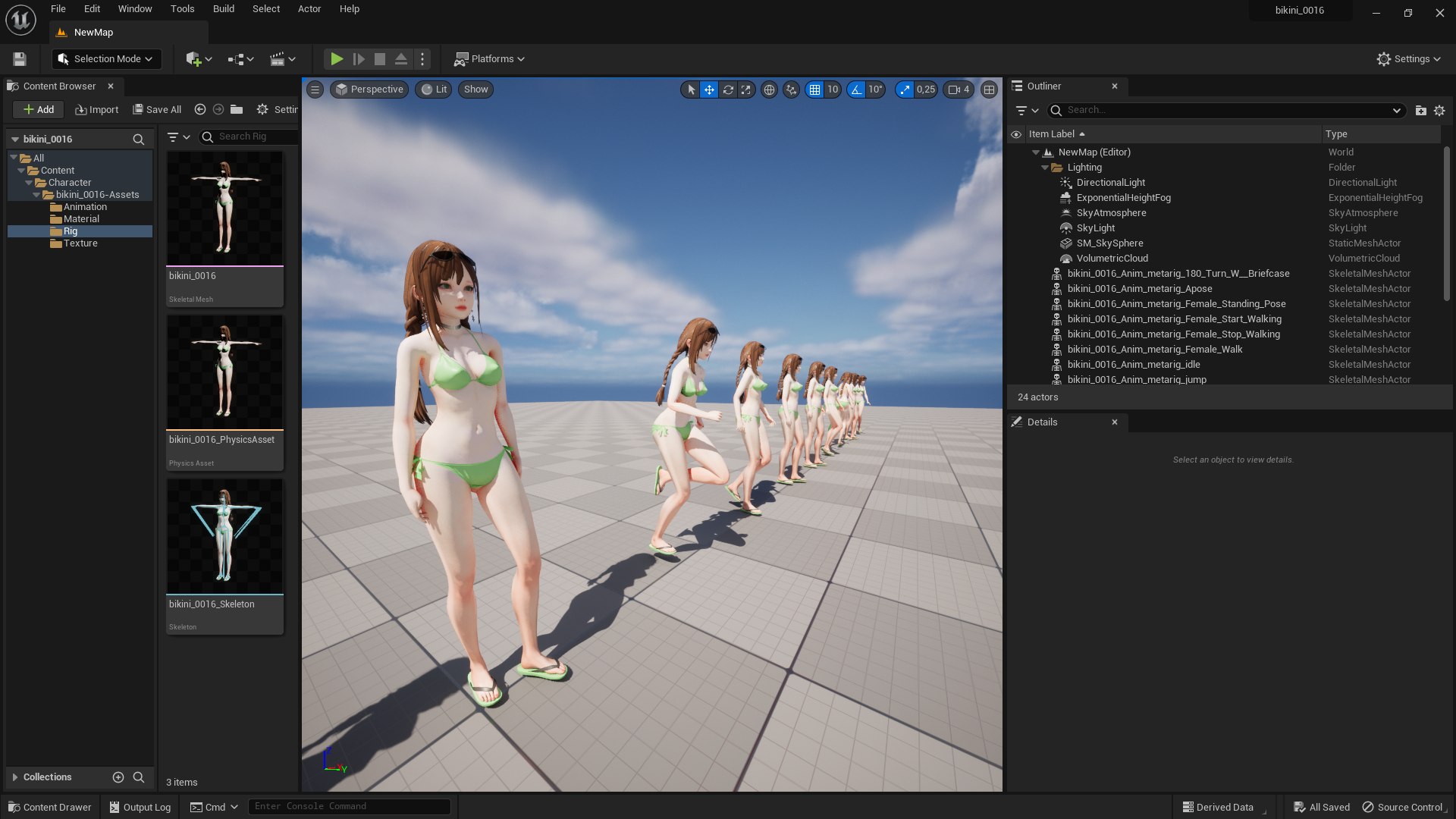 Bikini 0016 - UE5 - Unity - Blender - Animated - Realistic Female ...