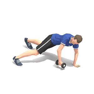 3D animations exercise man model