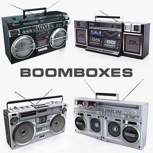 3d model of retro boombox sharp gf-9292