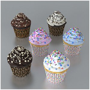 3D Cupcakes Set