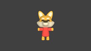 3D Chibi-Style Shiba-Inu model