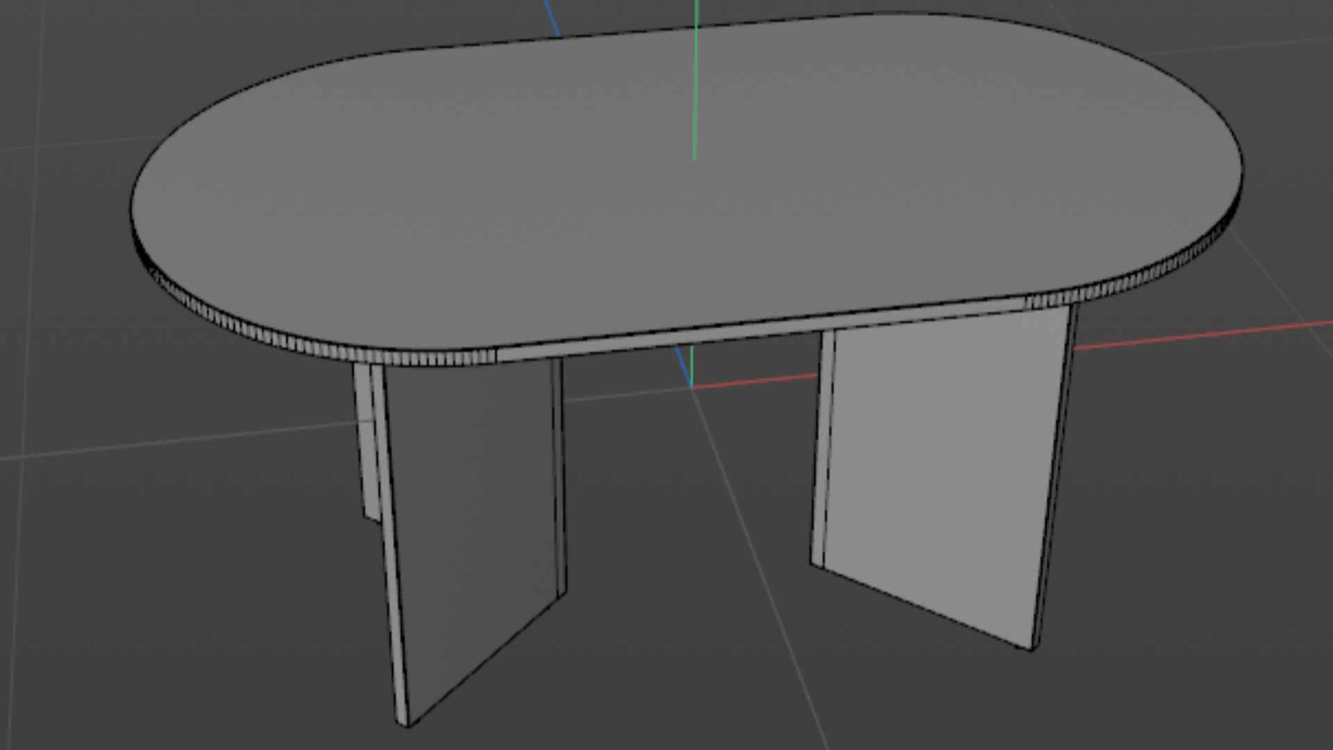 Realistic 3D Oval Wooden Table Dining Table Furniture Model 3D Model ...