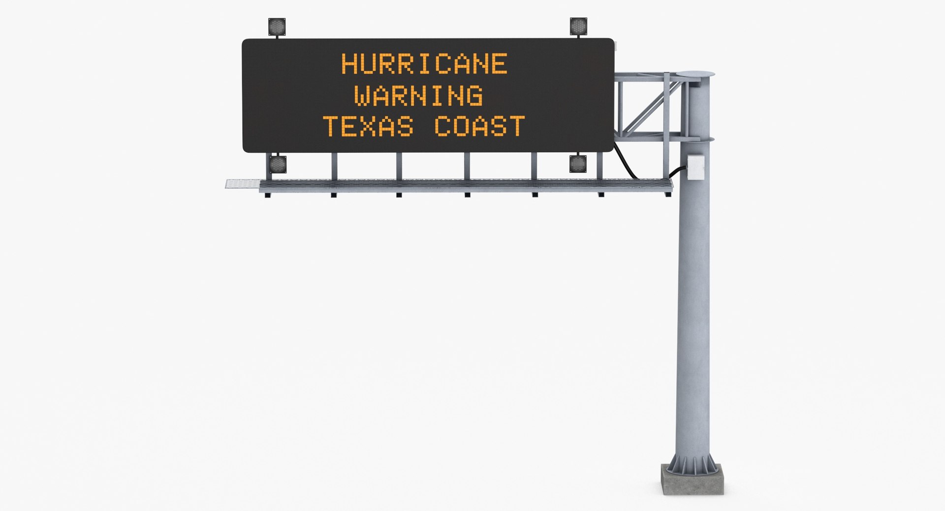 Digital Highway Sign 04 Turned On And Blank 3D Model - TurboSquid 2023068