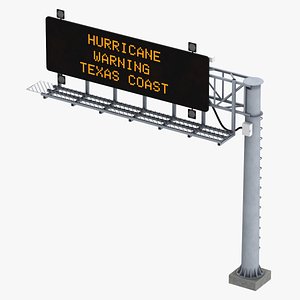 Digital Highway Sign 04 Turned On and Blank