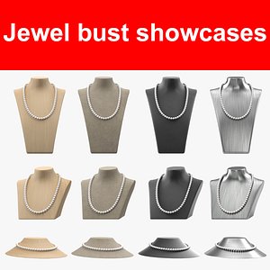 3d model of jewel bust showcases