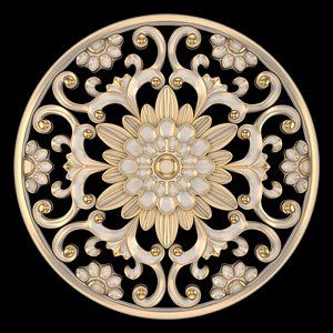 3D Decorative Wall Rosettes 06 model