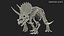 triceratops fossil walking pose 3D model