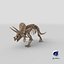 triceratops fossil walking pose 3D model