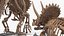 triceratops fossil walking pose 3D model