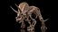 triceratops fossil walking pose 3D model