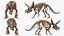 triceratops fossil walking pose 3D model