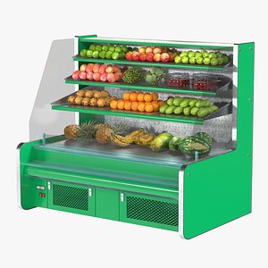 Fruits Display Fridge with Fruits 3D model