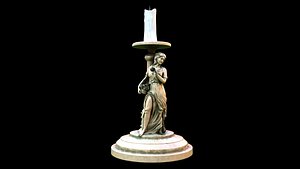 candle Holder lamp girl flower statue 2 3D model
