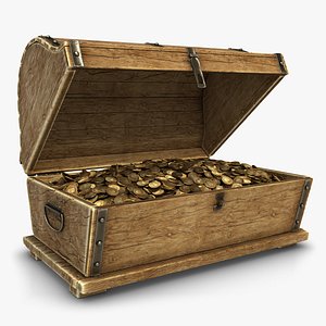 Treasure Chest 3 Full of Gold Coints