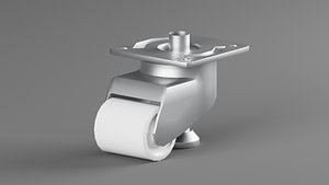 Industrial Caster Wheel with Brake Heavy Duty Equipment Roller 3D model