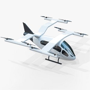 3D Flying Taxi eVTOL PBR 02 model