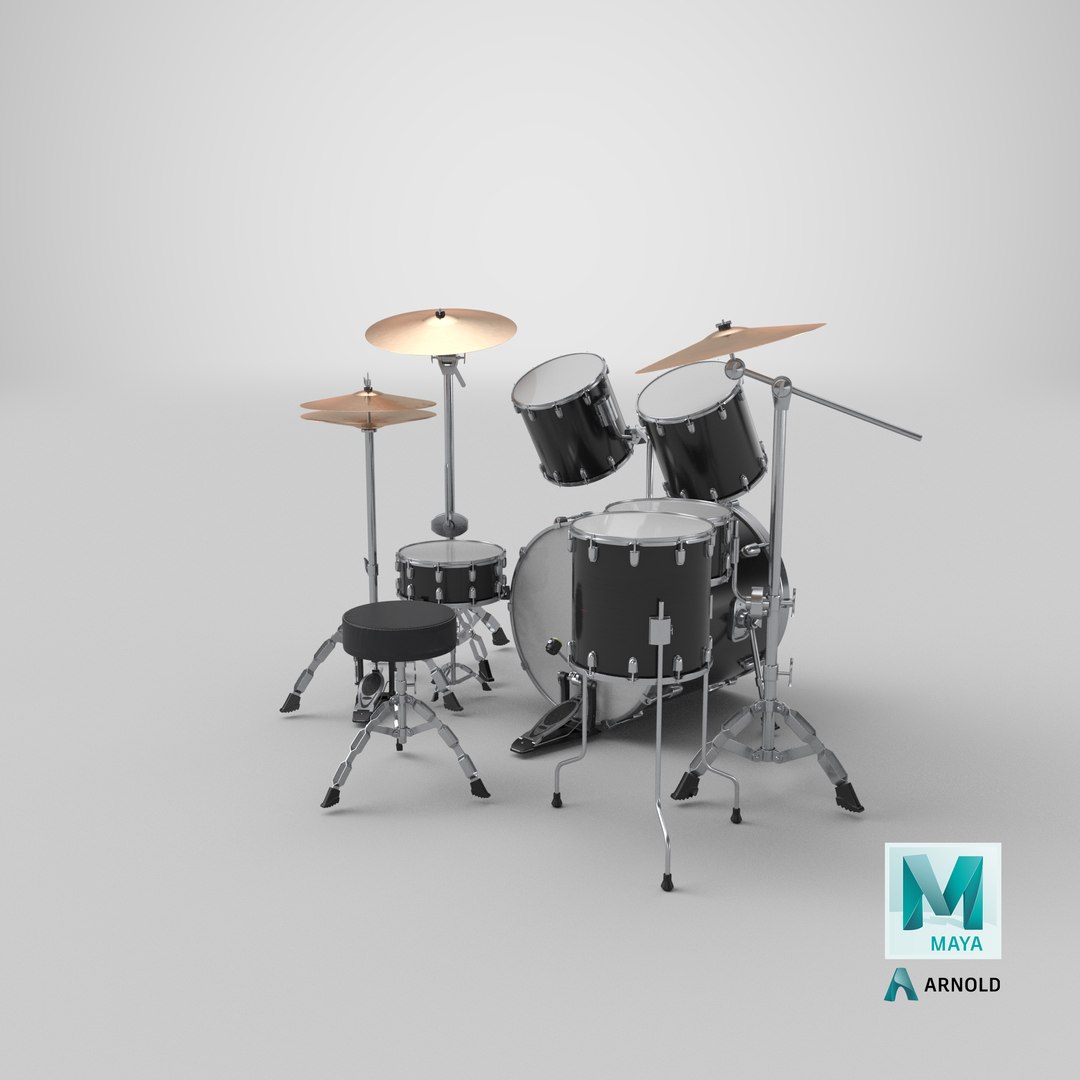 Black Drum Kit model - TurboSquid 1816297