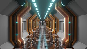 3D Sci Fi room passage