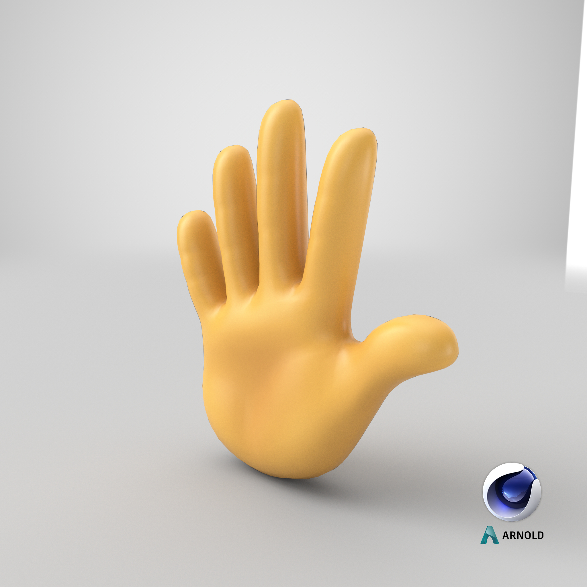 Hand mit gespreizten Fingern Emoji 3DModell TurboSquid 1549523