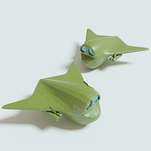 Green bomber airplane 3D model