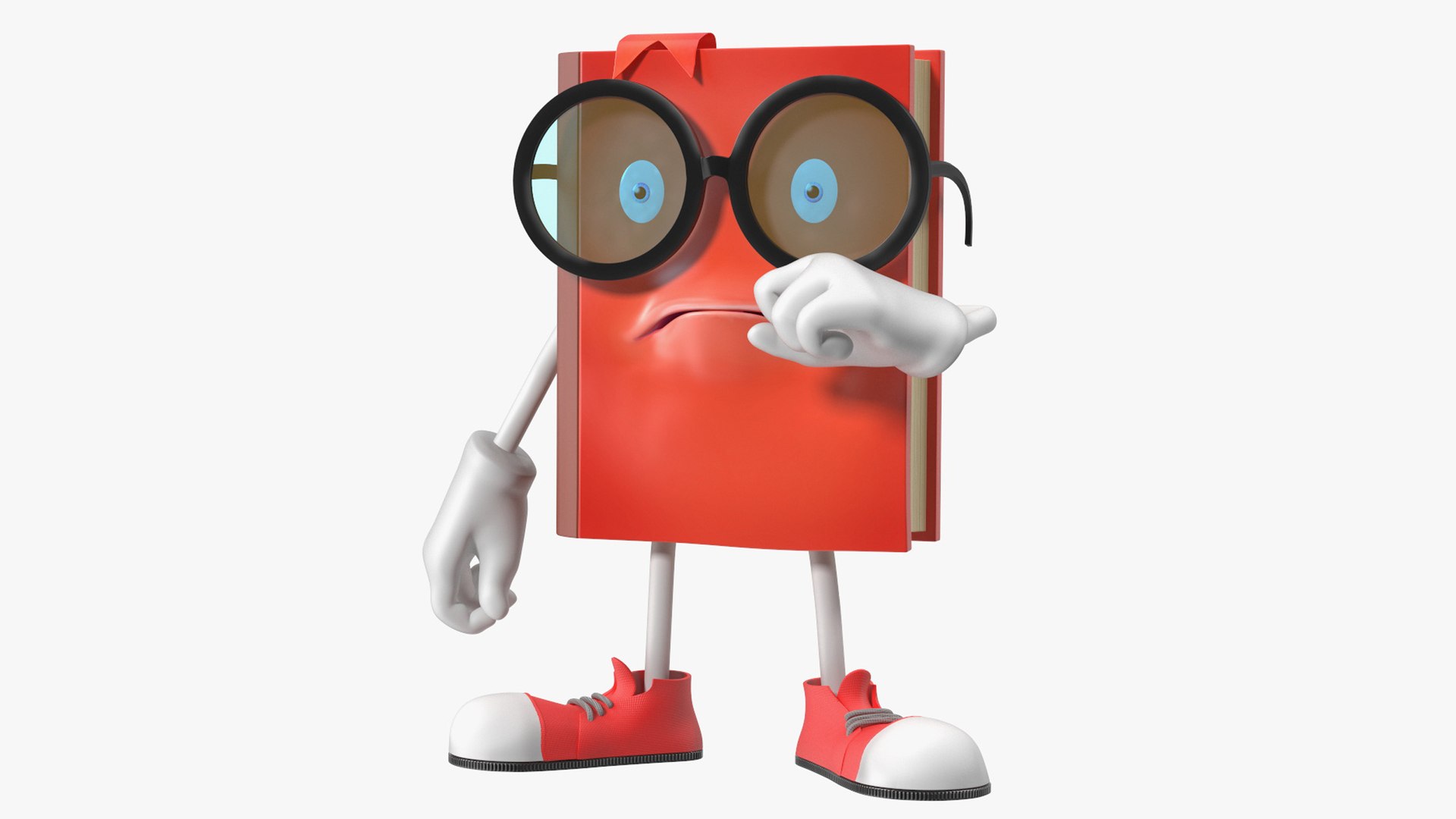 Cartoon Red Book Rigged for Maya 3D model preview