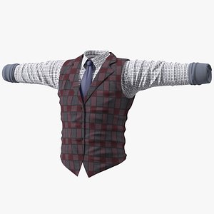 men vest shirt 3D model
