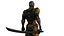 Gray Fox Ninja Warrior 3D-Modell Assassin Rigged Spiel bereit