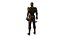 Gray Fox Ninja Warrior 3D-Modell Assassin Rigged Spiel bereit