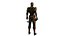 Gray Fox Ninja Warrior 3D-Modell Assassin Rigged Spiel bereit