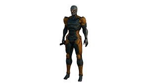 Gray Fox Ninja Warrior 3D Model Assassin Rigged  Game Ready model