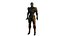 Gray Fox Ninja Warrior 3D-Modell Assassin Rigged Spiel bereit