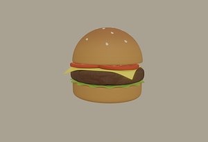 burger food meat 3D model