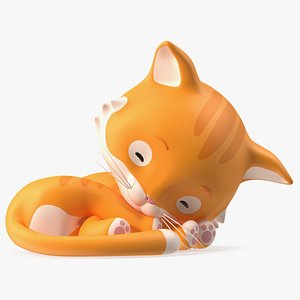 3D Sleeping Funny Cartoon Cat model