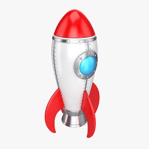 3D model cartoon rocket