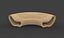 Curved bench parametric 3D model 3D model