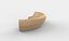Curved bench parametric 3D model 3D model