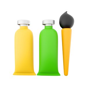 3D tubes paint icon