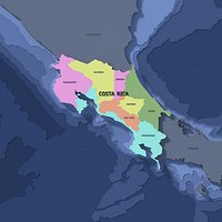 Costa Rica Admin 1 3D Map - LatLong