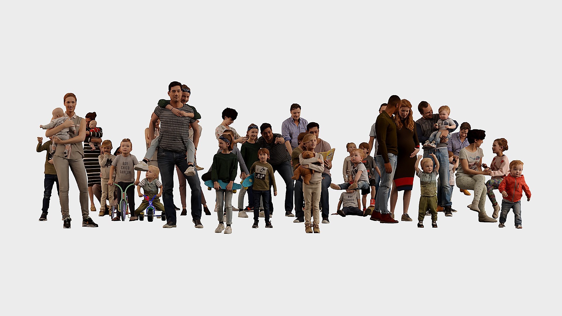 Parents With Children X25 3D Model - TurboSquid 2425493