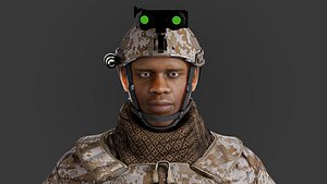 3D Jabari UN Soldier Rigged model