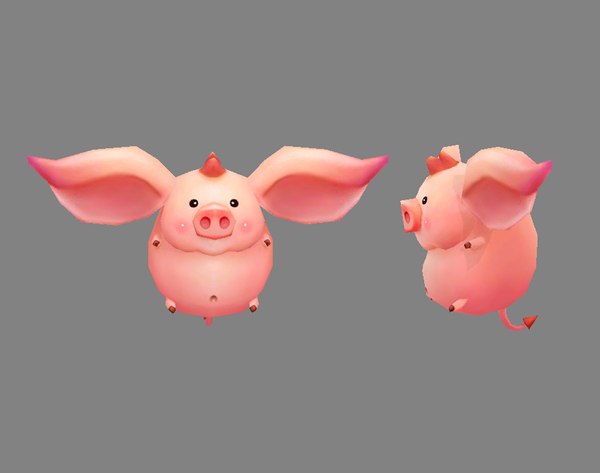 Cartoon piggy - Flying Pig 3D model - TurboSquid 1732742