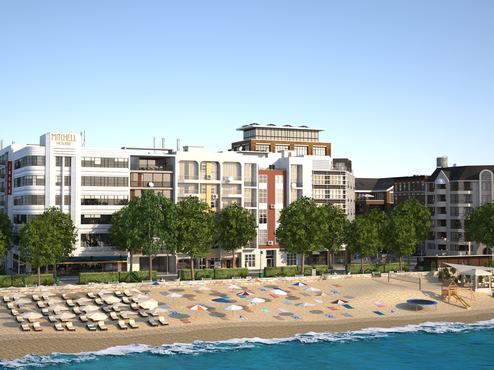 City beach 3D model - TurboSquid 1166663